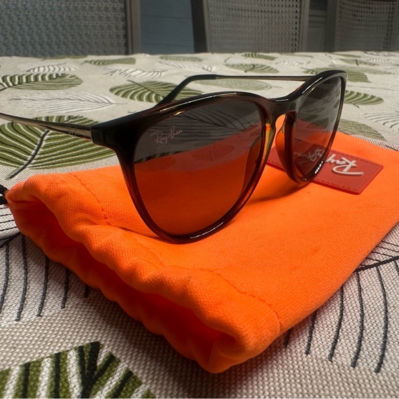 Ray-Ban Sunglasses with Black Frame and Orange Pouch - Picture 3 of 3